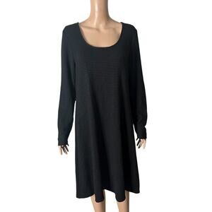 Karen Kane A-Line Dress Women’s XL Black Long Sleeve Scoop Neck Knit